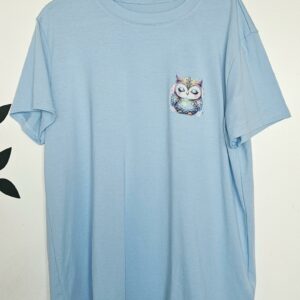 T-Shirt Bleu Hibou taille XL