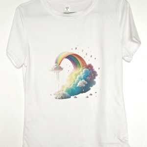 T-Shirt Blanc Arc-en-Ciel  taille S