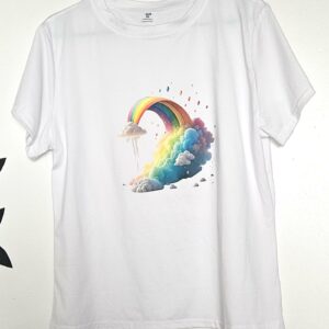 T-Shirt Blanc Arc-en-Ciel taille XL
