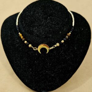 Bracelet Lune en Onyx et Œil de Tigre