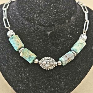 Collier argenté Turquoise